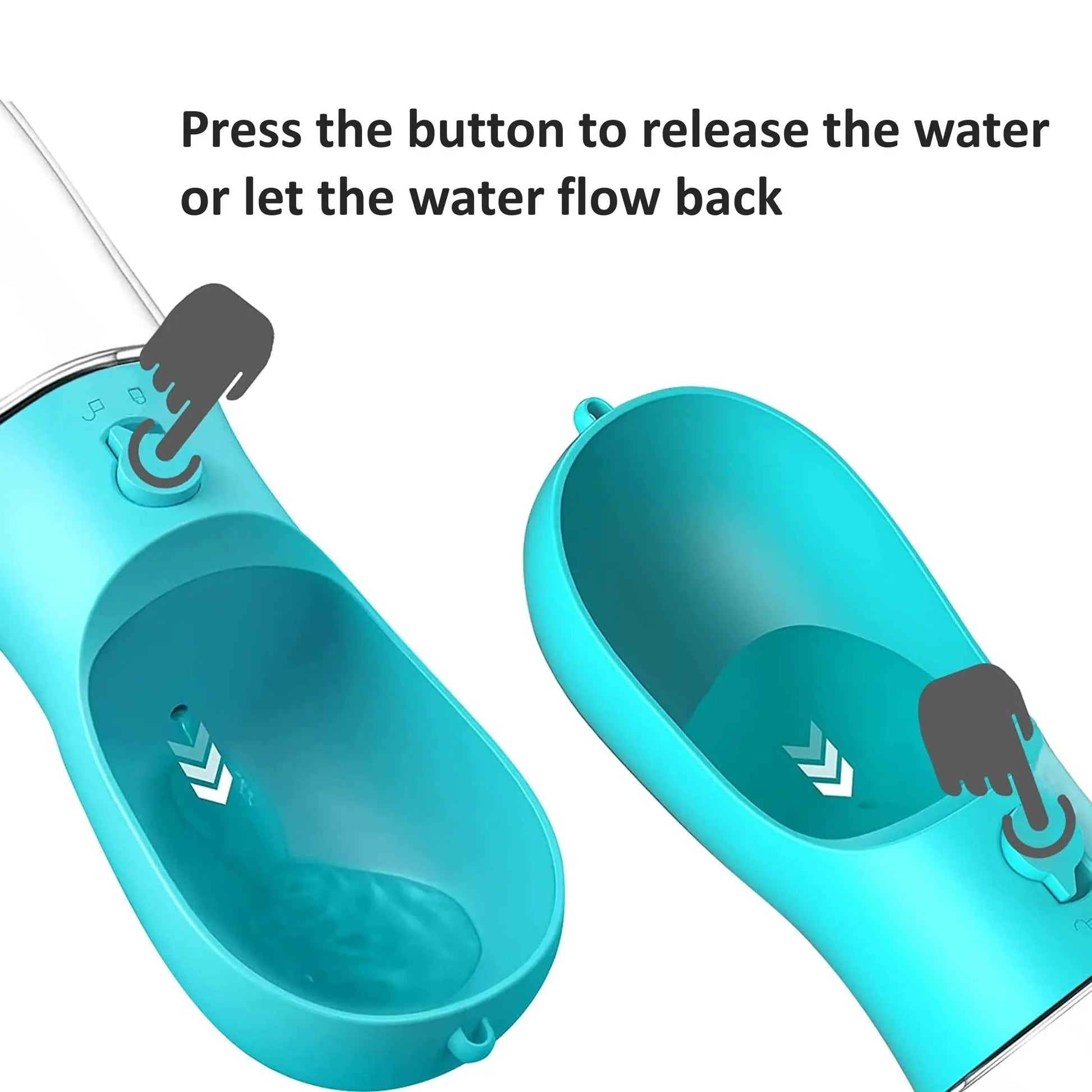 Portable Dog Water Bottle — 19oz Leak-Proof Travel Dispenser with Big Trough & Water Recovery | One-Hand Operation | Food-Grade Plastic for Outdoor Walking, Hiking & Travel