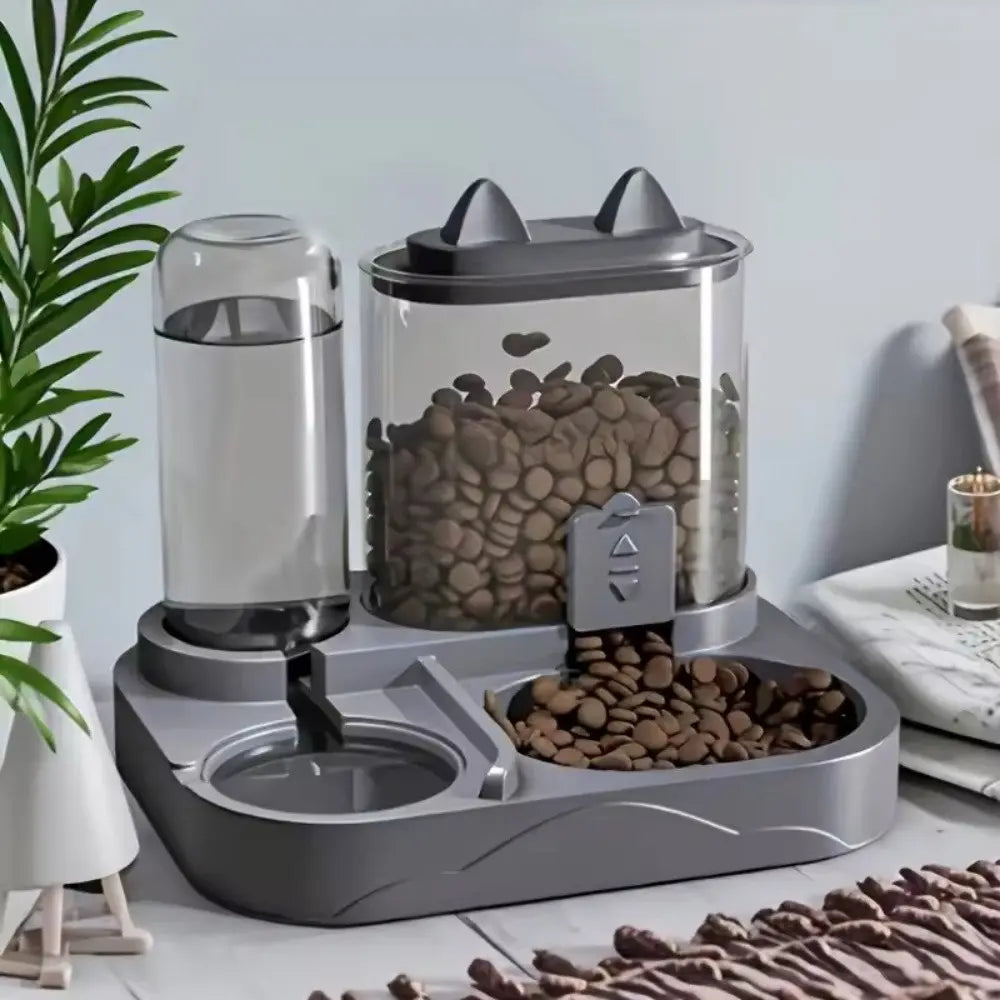 Automatic Cat Feeder & Water Dispenser Combo — Large Capacity Auto Food Dispenser | Scheduled Feeding | Essential Pet Care for Busy Owners