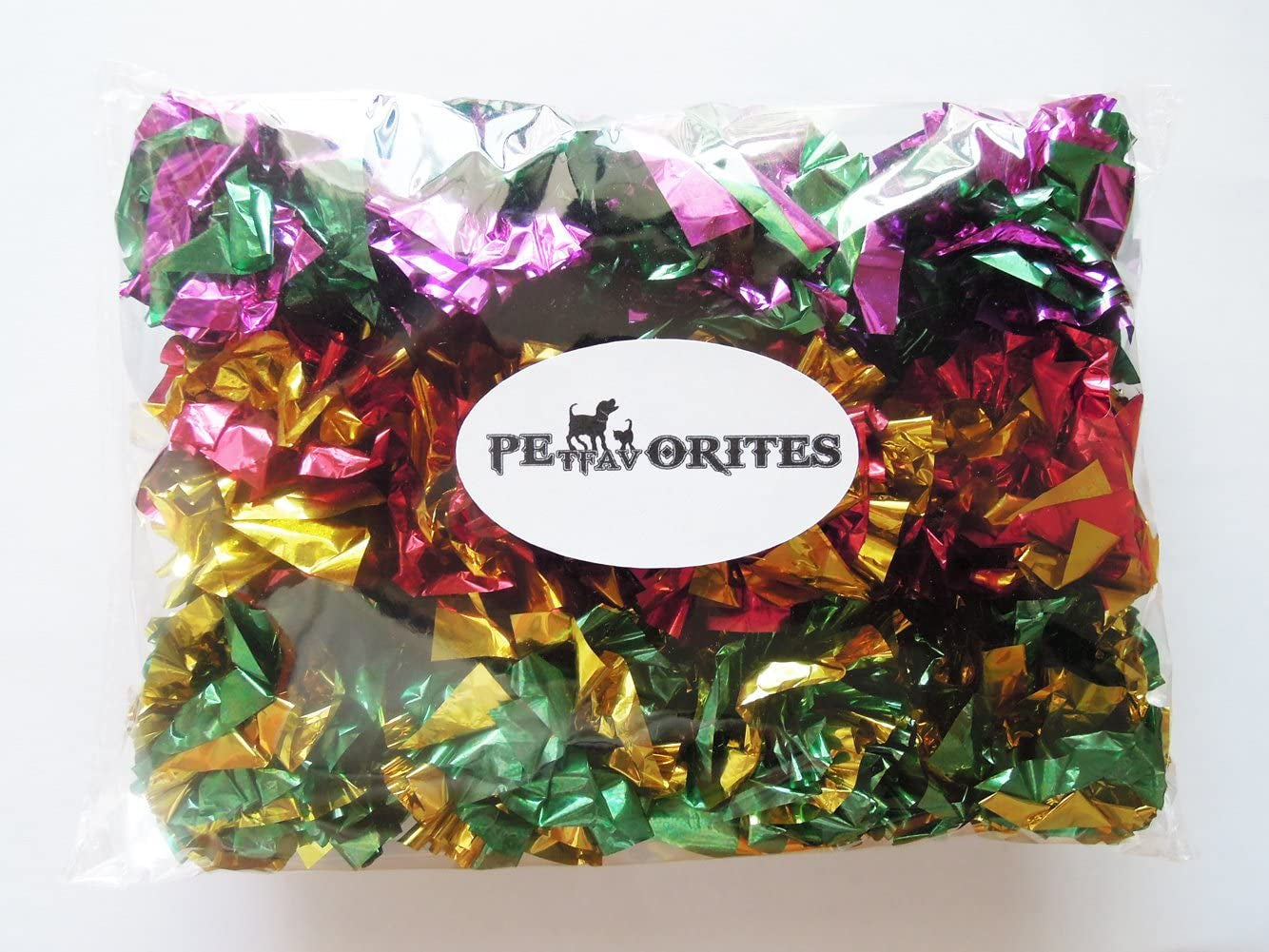 PETFAVORITES Mylar Crinkle Ball Cat Toys — 12 Pack | Soft, Lightweight & Irresistible Crinkle Sound | Interactive Chase & Bat Toy for Kittens & Adult Cats | 3 Metallic Color Sets