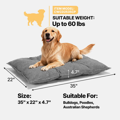 Veehoo Indestructible Dog Bed for Crates — Chew-Proof, Reinforced Corners | High-Loft Padding | Washable Pet Mat for Large Dogs | 4 Sizes