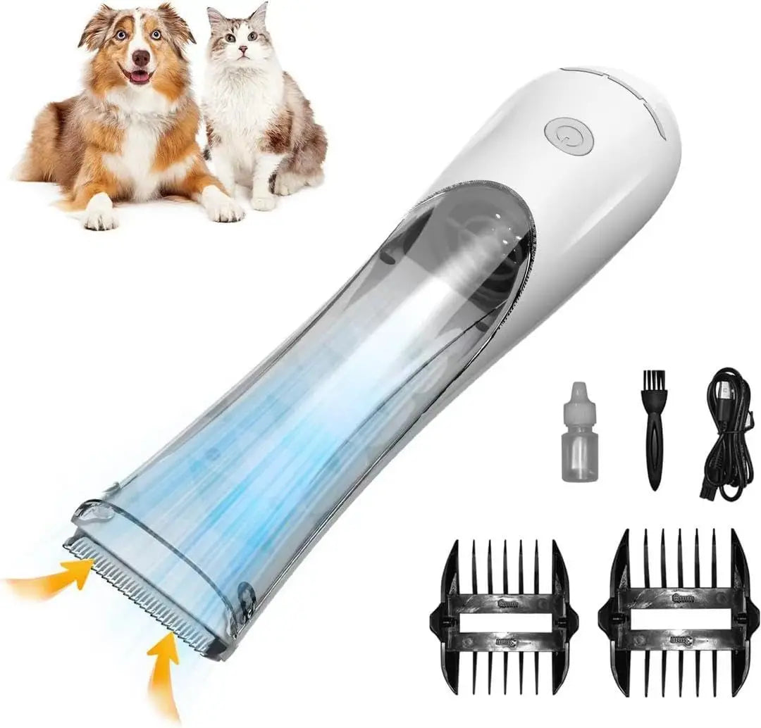 PetGroom 2-in-1 Vacuum Grooming Kit – Cordless Dog & Cat Hair Trimmer with Powerful Suction