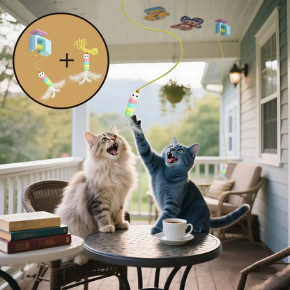 Rechargeable Hanging Door Cat Toy — Automatic Electric Flying Feather Wand | Elastic Rope & Replacement Toy Included | Interactive Chase & Exercise Toy for Kittens, Adult & Multi-Cat Households