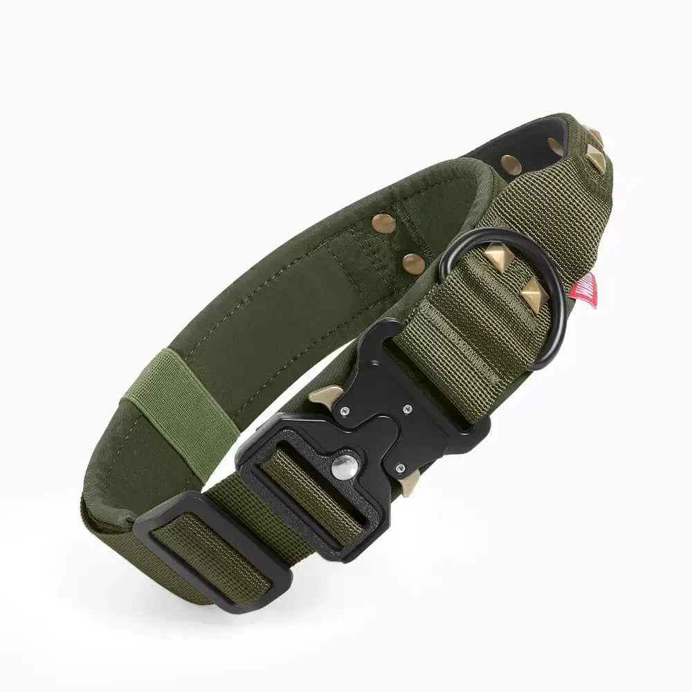 AUROTH Tactical Dog Collar — Military-Grade Nylon, Heavy-Duty Metal Buckle & Control Handle | Adjustable, Padded & Durable | For Small, Medium & Large Dogs