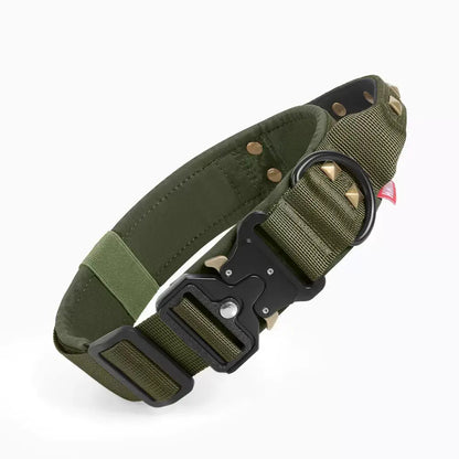AUROTH Tactical Dog Collar — Military-Grade Nylon, Heavy-Duty Metal Buckle & Control Handle | Adjustable, Padded & Durable | For Small, Medium & Large Dogs
