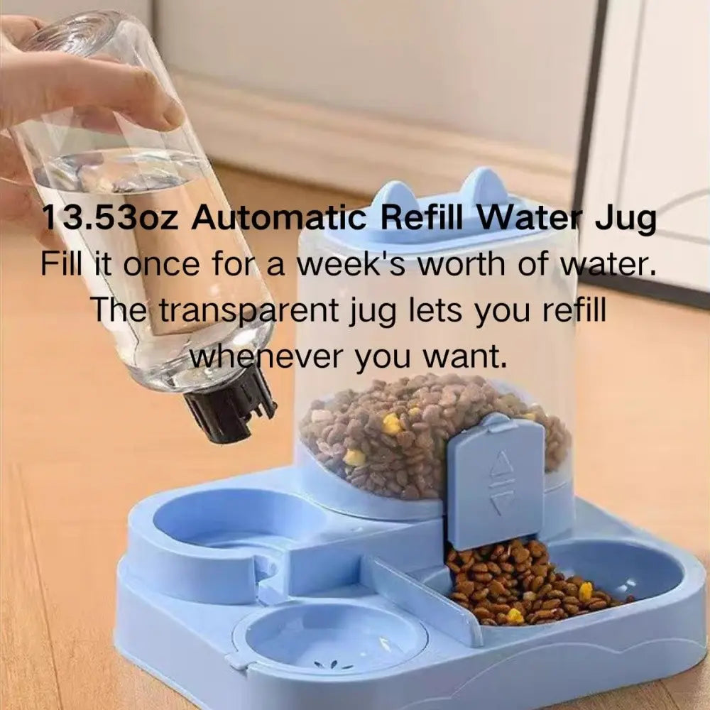 Automatic Cat Feeder & Water Dispenser Combo — Large Capacity Auto Food Dispenser | Scheduled Feeding | Essential Pet Care for Busy Owners