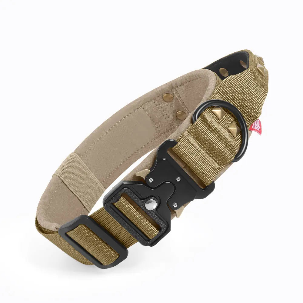 AUROTH Tactical Dog Collar — Military-Grade Nylon, Heavy-Duty Metal Buckle & Control Handle | Adjustable, Padded & Durable | For Small, Medium & Large Dogs