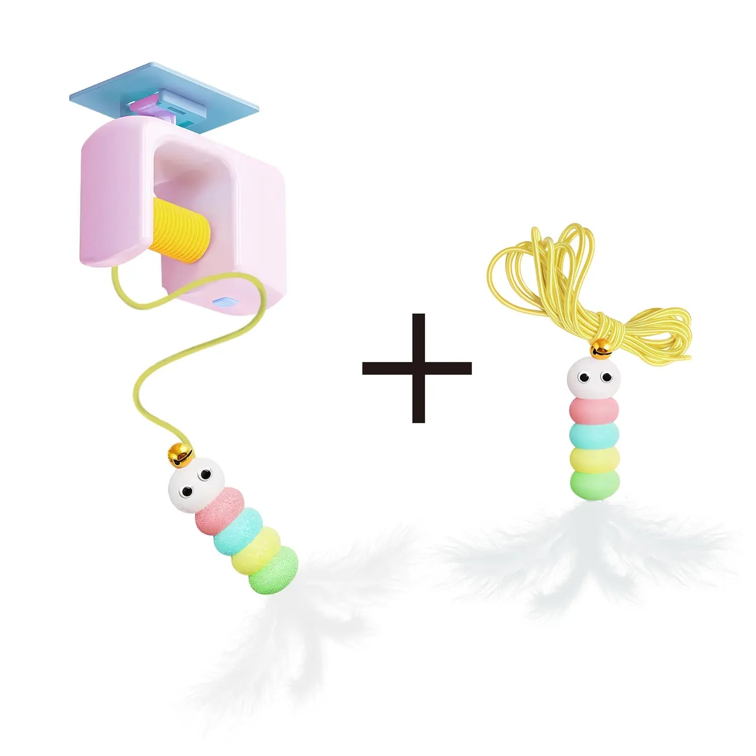 Rechargeable Hanging Door Cat Toy — Automatic Electric Flying Feather Wand | Elastic Rope & Replacement Toy Included | Interactive Chase & Exercise Toy for Kittens, Adult & Multi-Cat Households