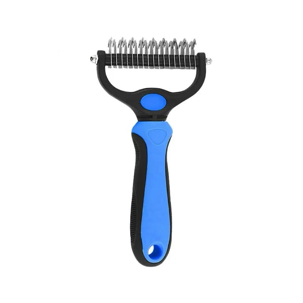 Pet Dematting Undercoat Rake — Double-Sided Deshedding Brush for Long-Haired Dogs & Cats | Pain-Free Tangle & Mat Remover | Reduces Shedding | For Huskies, Persians, Golden Retrievers & More