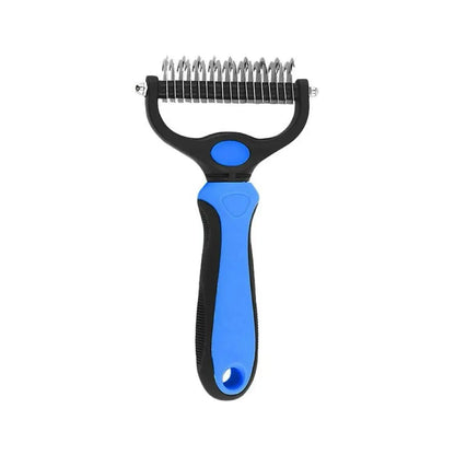 Pet Dematting Undercoat Rake — Double-Sided Deshedding Brush for Long-Haired Dogs & Cats | Pain-Free Tangle & Mat Remover | Reduces Shedding | For Huskies, Persians, Golden Retrievers & More