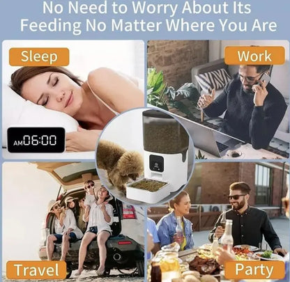 PAPIFEED Wi-Fi Automatic Pet Feeder — 6L App-Controlled Dog & Cat Feeder | Scheduled Feeding, Smart Life Compatible | Stainless Steel & Plastic | Dishwasher Safe Parts