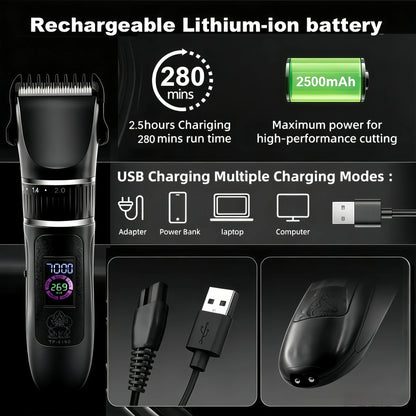 Tife Rechargeable Pet Grooming Clipper Kit – Quiet Cordless Waterproof Trimmer for Dogs & Cats with Thick Coats