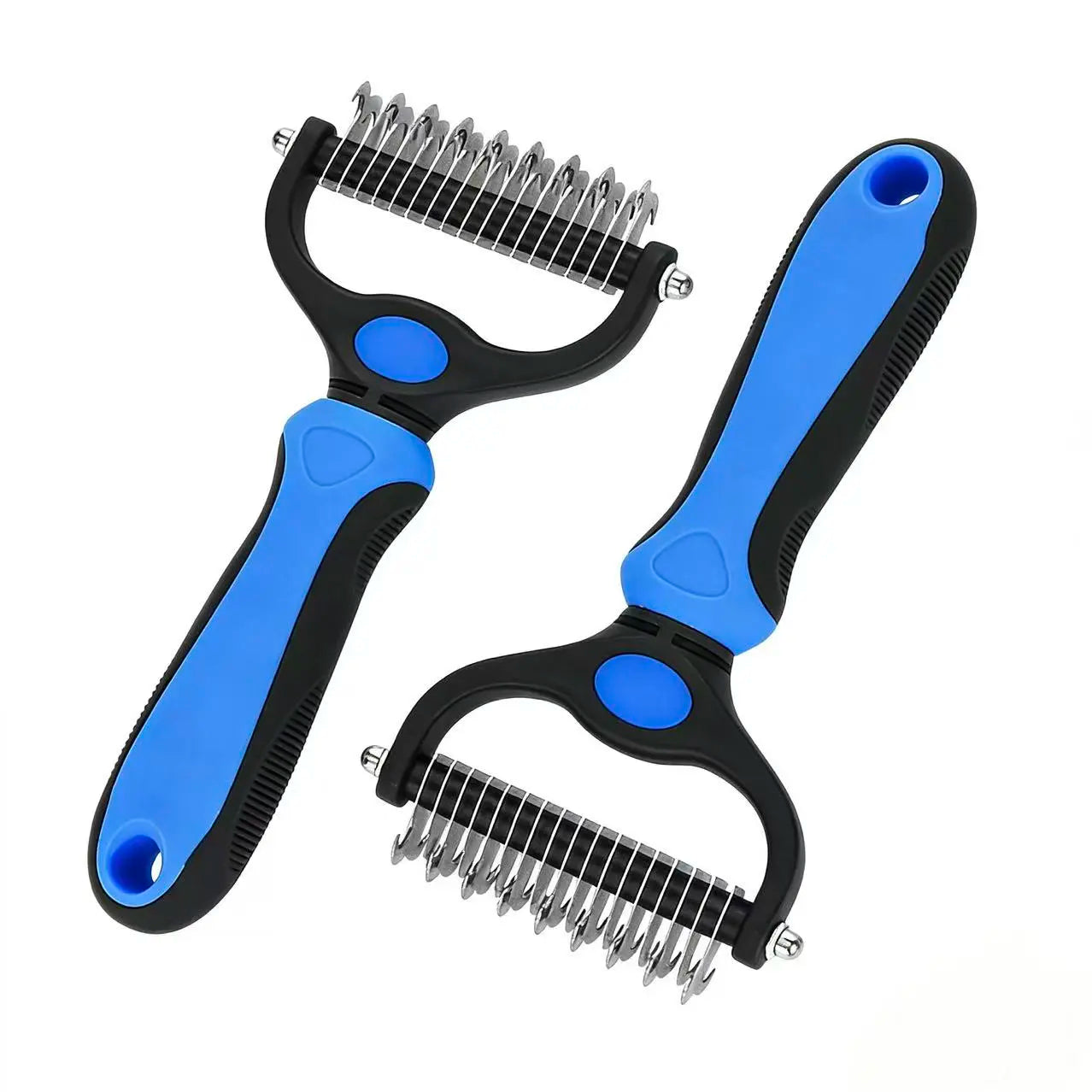Pet Dematting Undercoat Rake — Double-Sided Deshedding Brush for Long-Haired Dogs & Cats | Pain-Free Tangle & Mat Remover | Reduces Shedding | For Huskies, Persians, Golden Retrievers & More