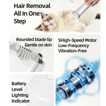 PetGroom 2-in-1 Vacuum Grooming Kit – Cordless Dog & Cat Hair Trimmer with Powerful Suction