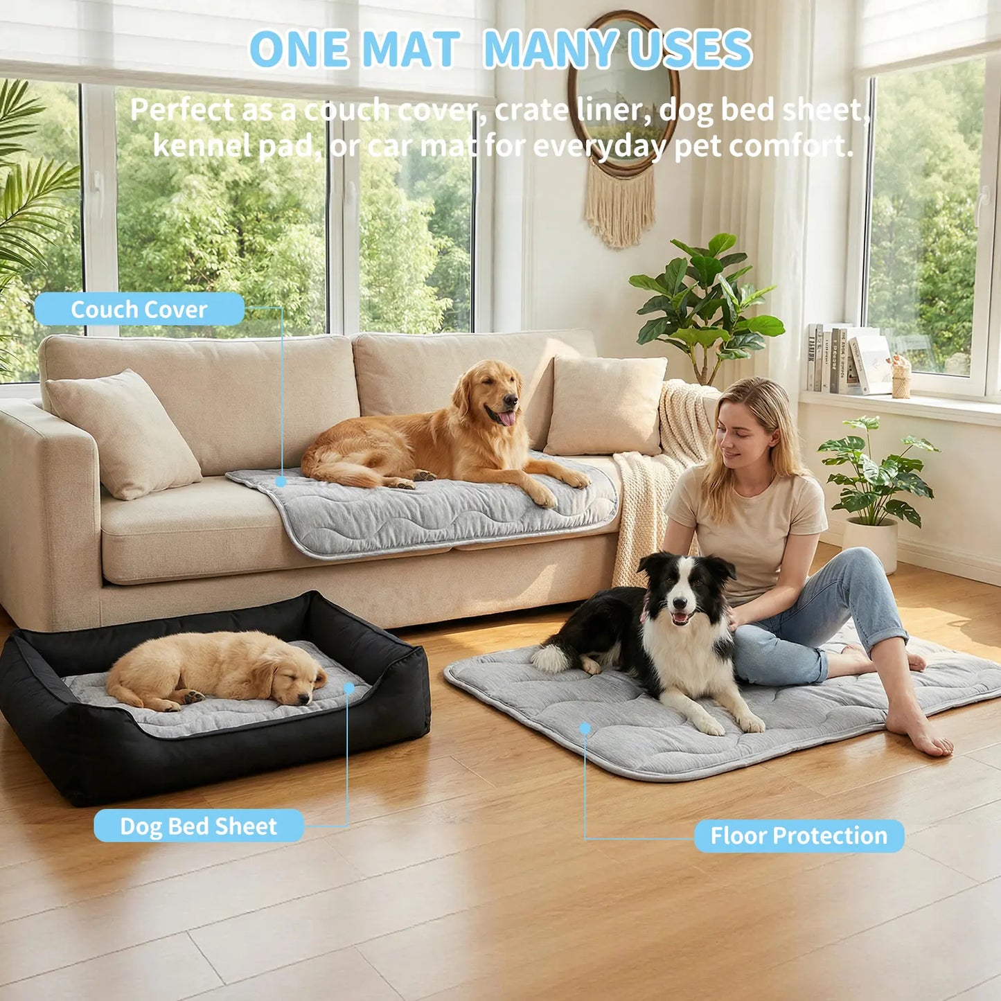 PETZOOKA XL Cooling Mat for Dogs & Cats – Self-Cooling Washable Pet Bed with Non-Slip Base