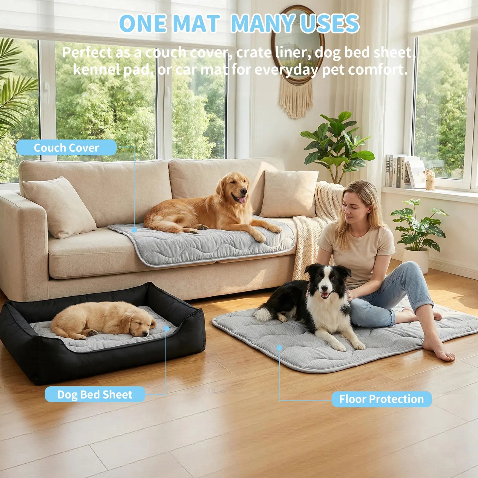 PETZOOKA XL Cooling Mat for Dogs & Cats – Self-Cooling Washable Pet Bed with Non-Slip Base