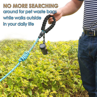 Dog Poop Bag Dispenser for Leash — 1680D Waterproof Oxford, YKK Zipper & 360° Rotating Hook | Silent, Anti-Bite & Reinforced | Includes 1 Free Roll | Grey