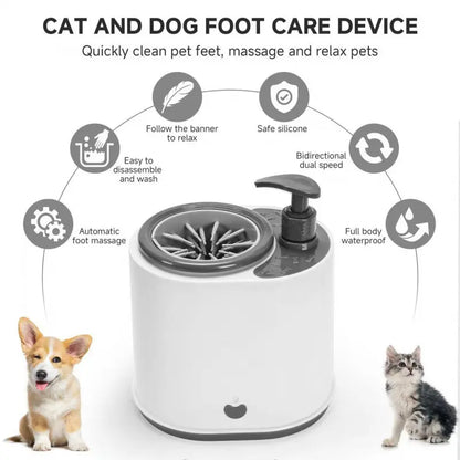 Automatic Pet Paw Cleaner & Massager – Soft Silicone Paw Washer with Built-In Soap Dispenser