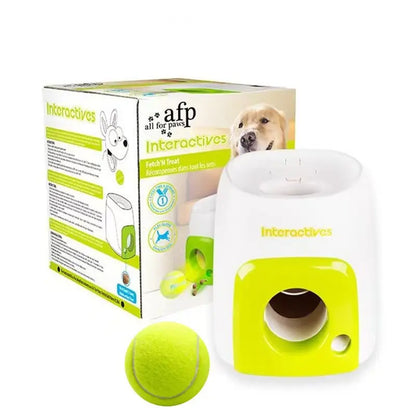 Interactive Automatic Tennis Ball Launcher for Dogs – Treat Reward Training Toy for Small & Medium Breeds